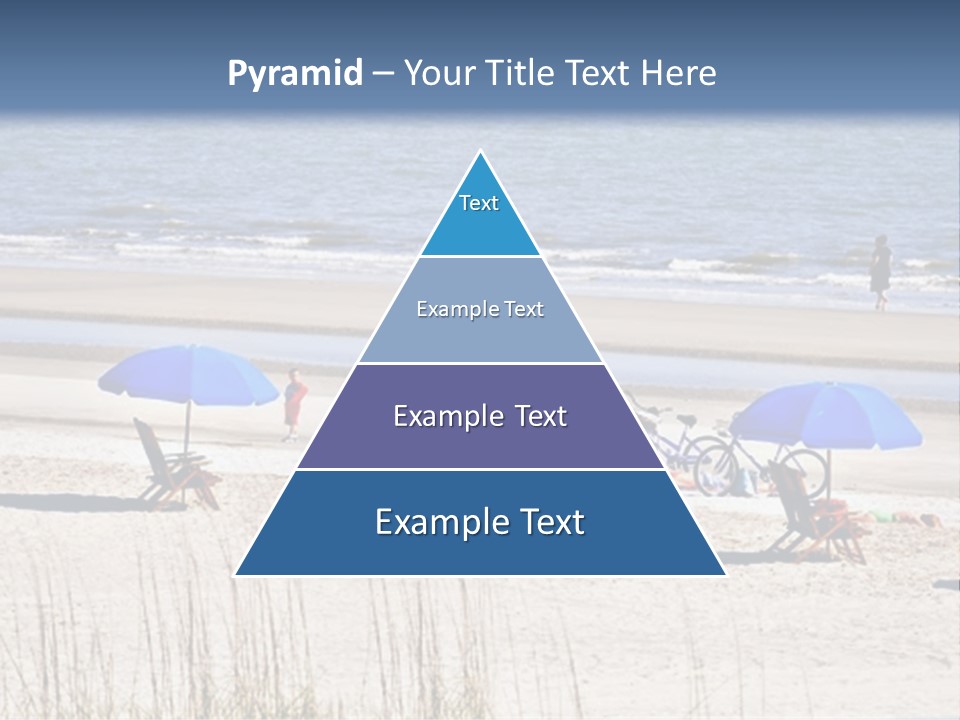 A Group Of Lawn Chairs And Umbrellas On A Beach PowerPoint Template