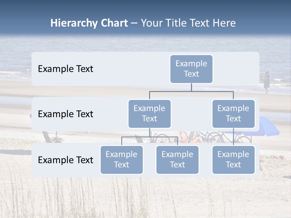 A Group Of Lawn Chairs And Umbrellas On A Beach PowerPoint Template