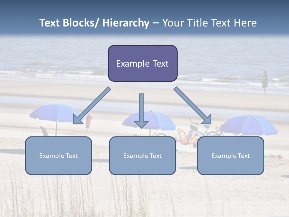 A Group Of Lawn Chairs And Umbrellas On A Beach PowerPoint Template