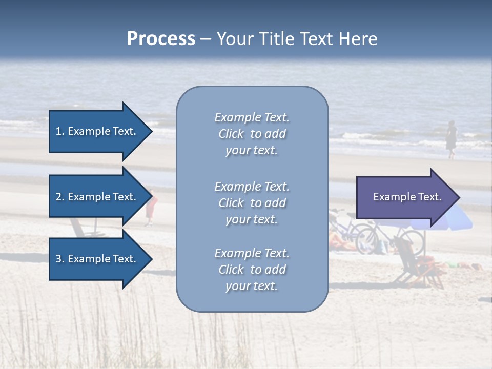 A Group Of Lawn Chairs And Umbrellas On A Beach PowerPoint Template