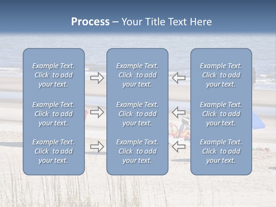 A Group Of Lawn Chairs And Umbrellas On A Beach PowerPoint Template