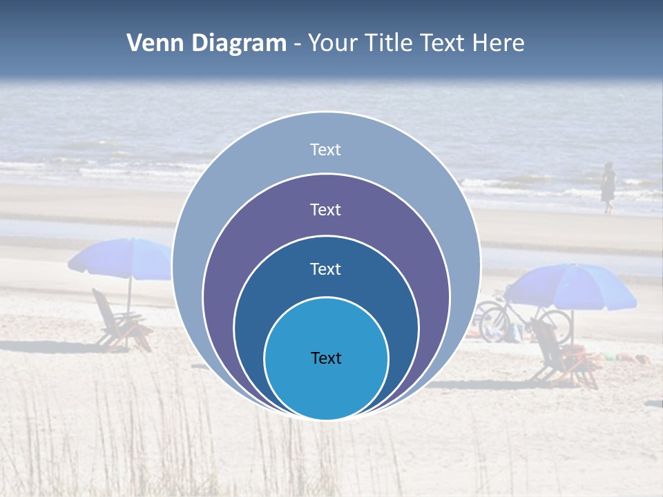 A Group Of Lawn Chairs And Umbrellas On A Beach PowerPoint Template