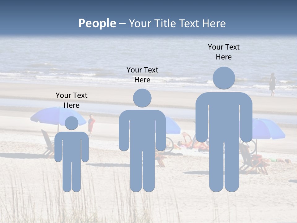 A Group Of Lawn Chairs And Umbrellas On A Beach PowerPoint Template