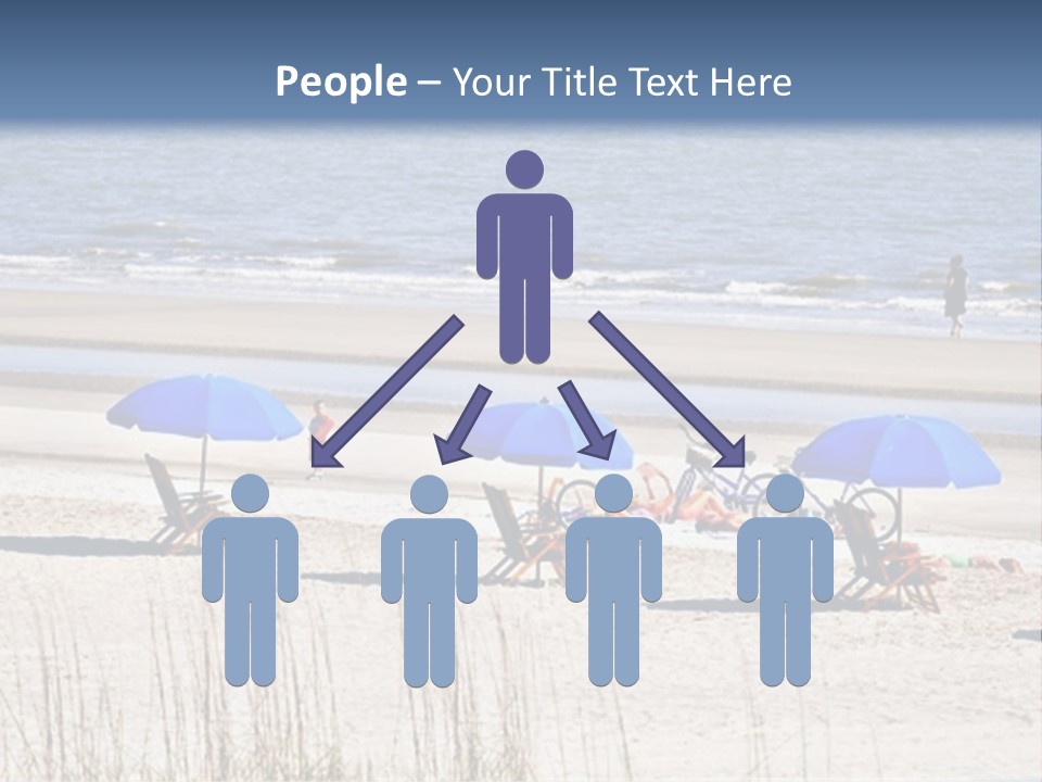 A Group Of Lawn Chairs And Umbrellas On A Beach PowerPoint Template