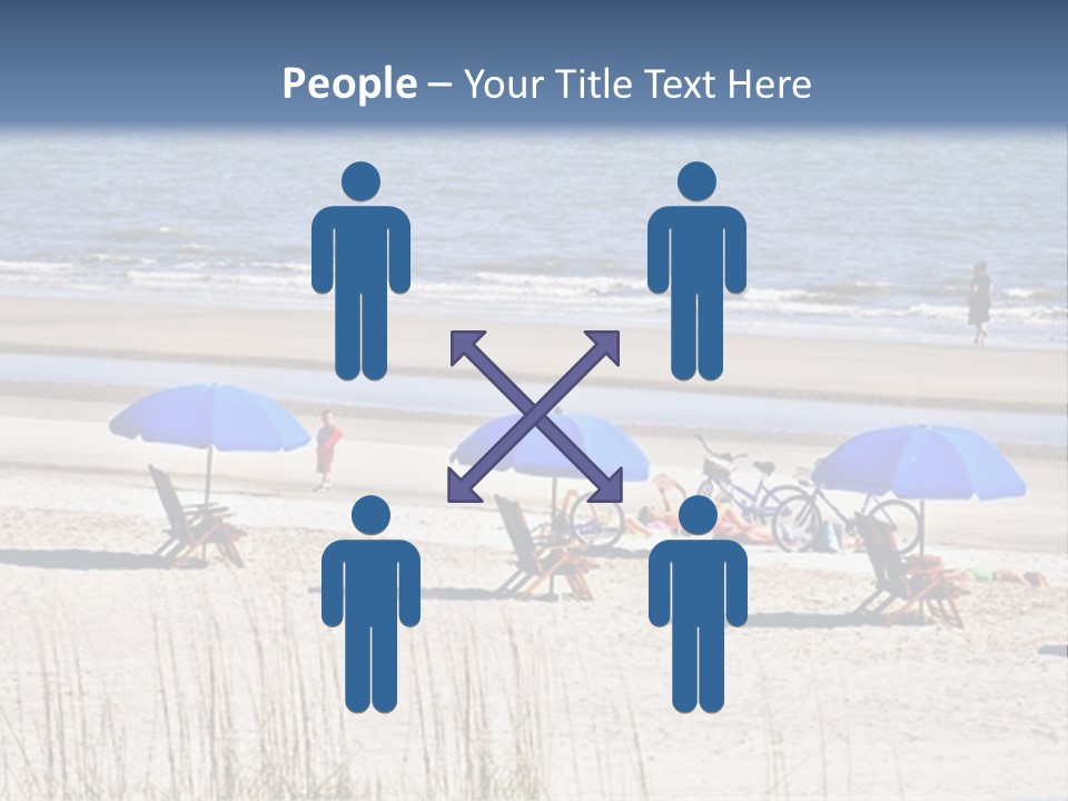 A Group Of Lawn Chairs And Umbrellas On A Beach PowerPoint Template