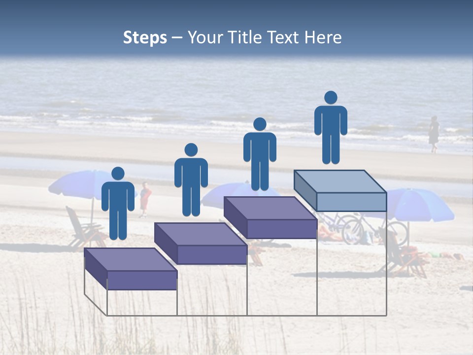 A Group Of Lawn Chairs And Umbrellas On A Beach PowerPoint Template