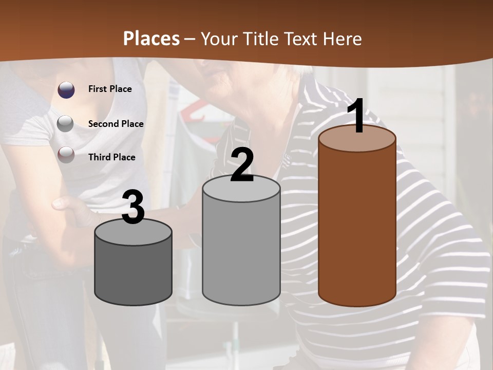 A Woman Helping A Woman With A Toothbrush PowerPoint Template