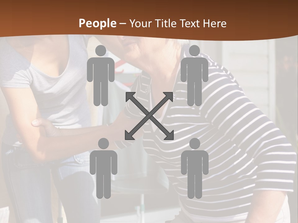 A Woman Helping A Woman With A Toothbrush PowerPoint Template