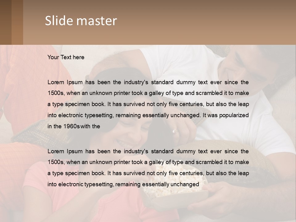 A Man And Woman Sitting On A Couch Eating Popcorn PowerPoint Template