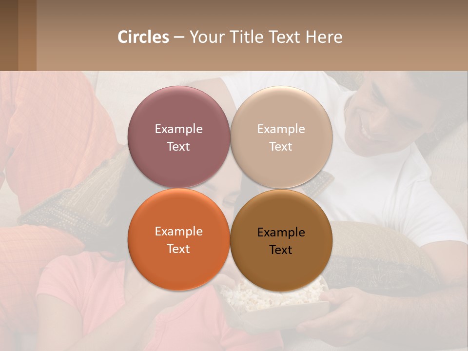 A Man And Woman Sitting On A Couch Eating Popcorn PowerPoint Template