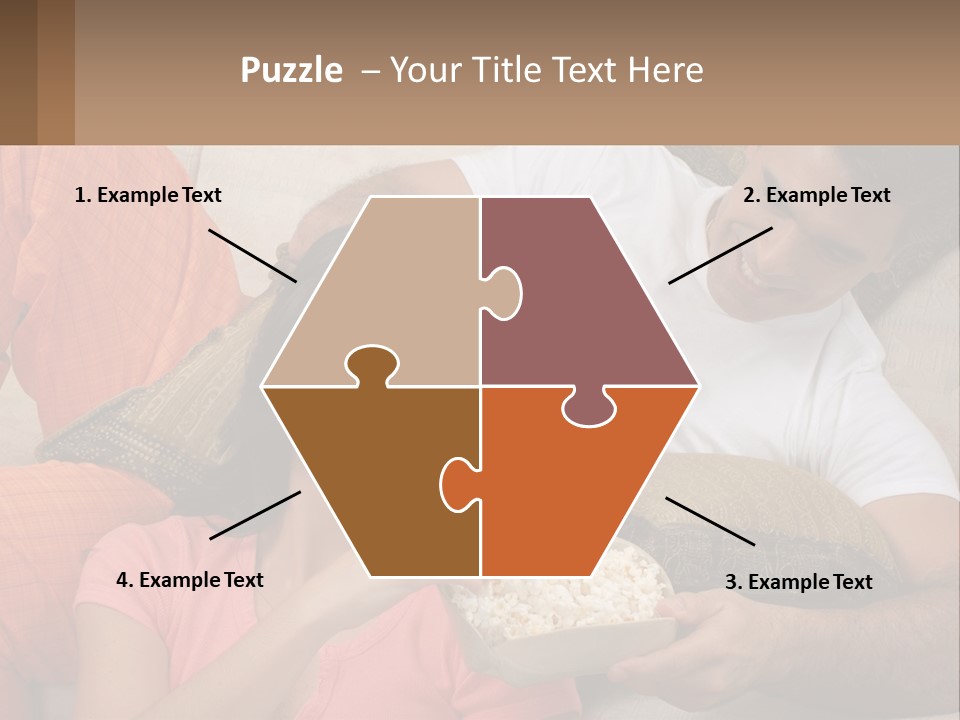 A Man And Woman Sitting On A Couch Eating Popcorn PowerPoint Template