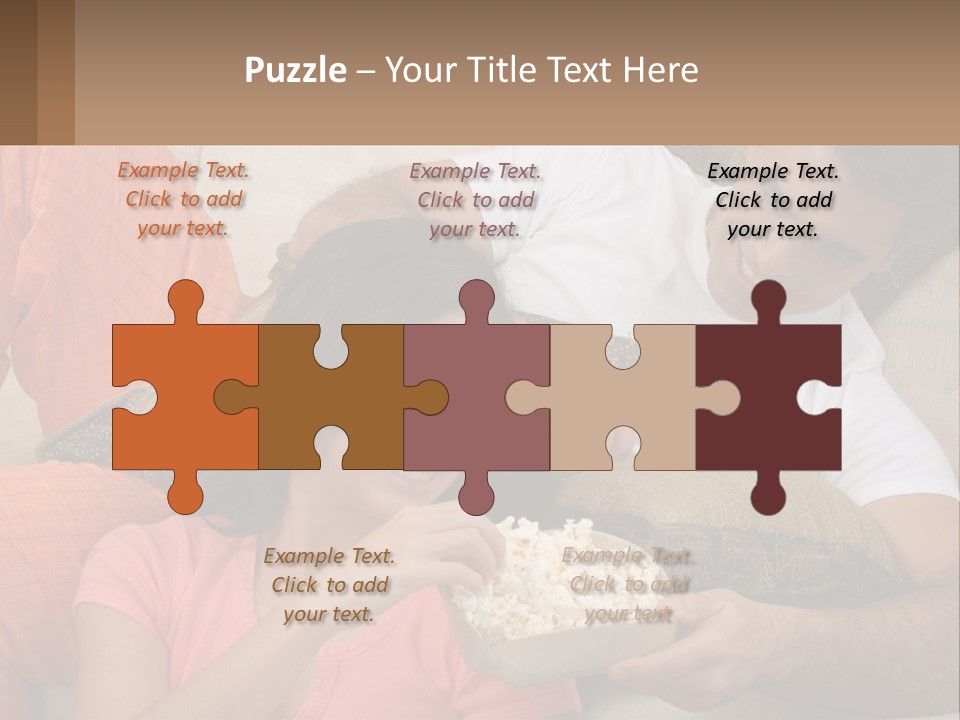 A Man And Woman Sitting On A Couch Eating Popcorn PowerPoint Template