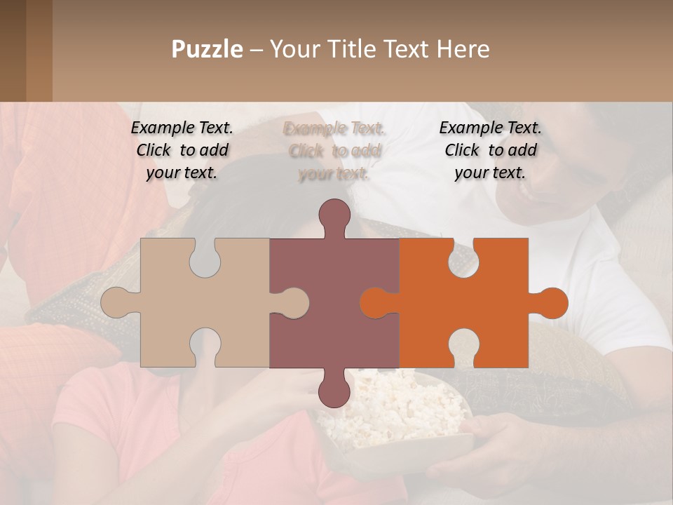 A Man And Woman Sitting On A Couch Eating Popcorn PowerPoint Template