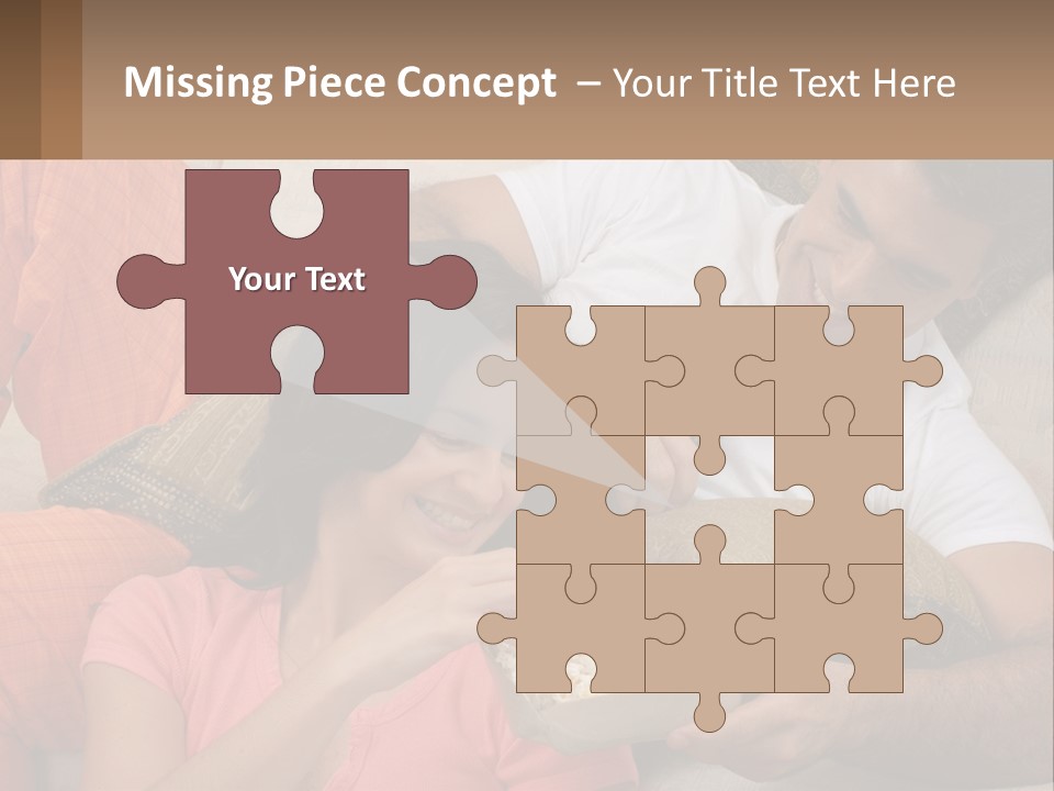 A Man And Woman Sitting On A Couch Eating Popcorn PowerPoint Template