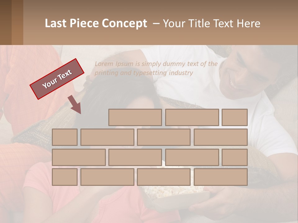 A Man And Woman Sitting On A Couch Eating Popcorn PowerPoint Template