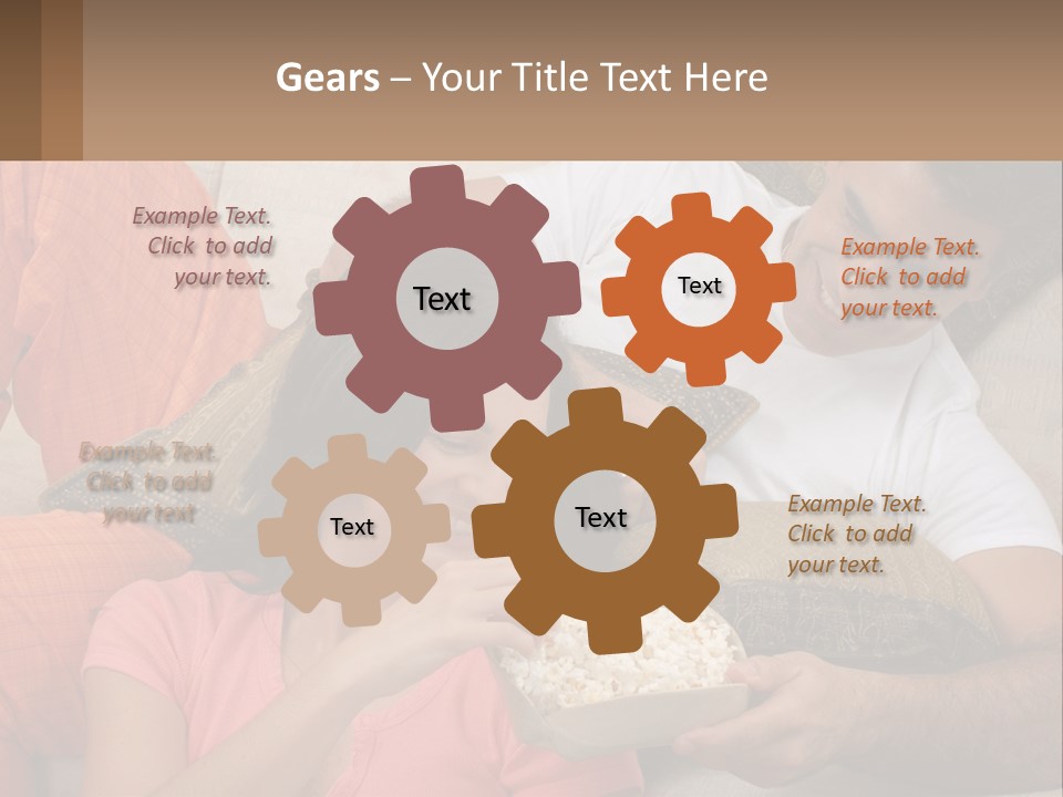 A Man And Woman Sitting On A Couch Eating Popcorn PowerPoint Template