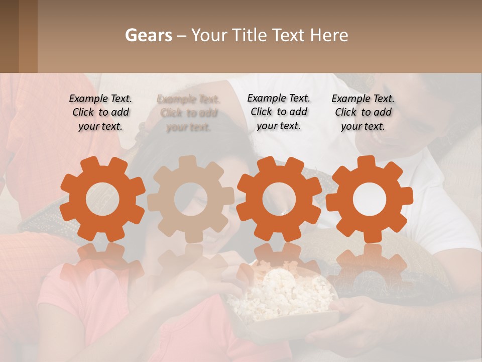 A Man And Woman Sitting On A Couch Eating Popcorn PowerPoint Template