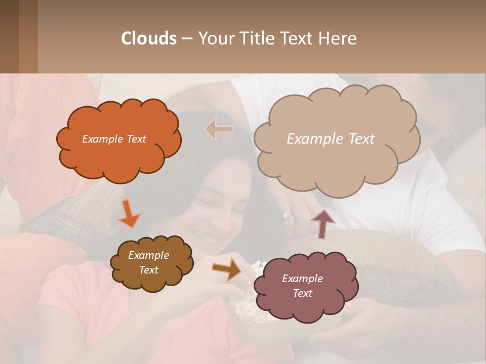 A Man And Woman Sitting On A Couch Eating Popcorn PowerPoint Template