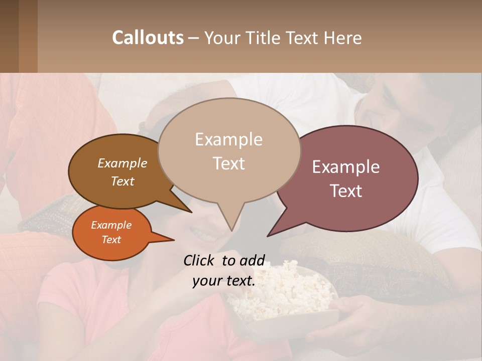 A Man And Woman Sitting On A Couch Eating Popcorn PowerPoint Template