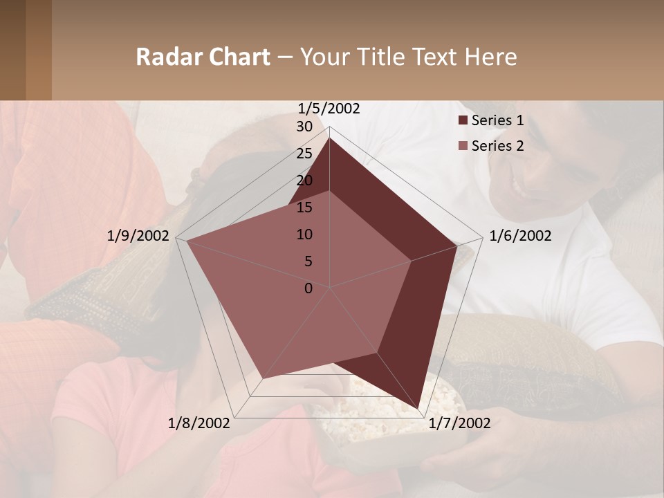 A Man And Woman Sitting On A Couch Eating Popcorn PowerPoint Template