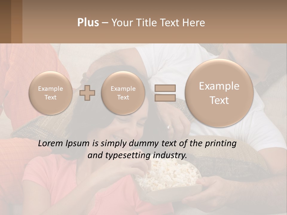 A Man And Woman Sitting On A Couch Eating Popcorn PowerPoint Template