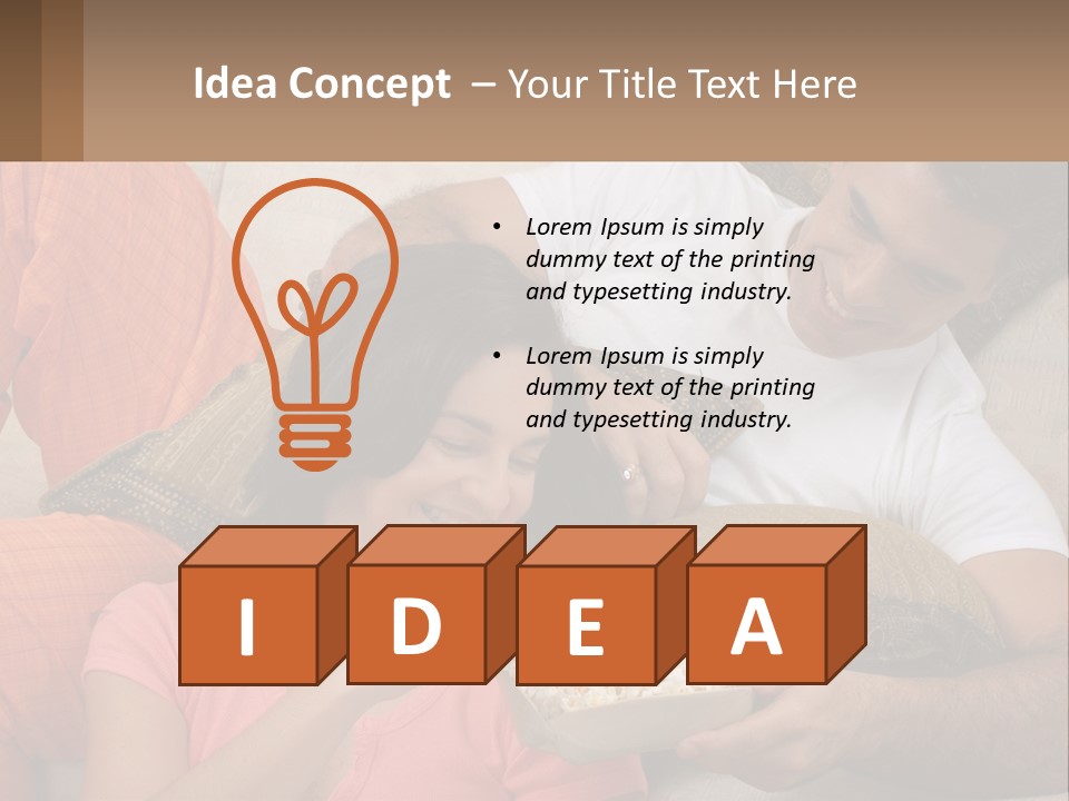 A Man And Woman Sitting On A Couch Eating Popcorn PowerPoint Template