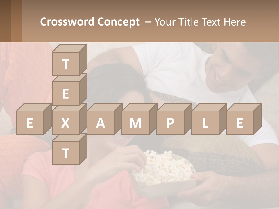 A Man And Woman Sitting On A Couch Eating Popcorn PowerPoint Template