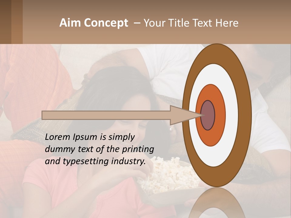 A Man And Woman Sitting On A Couch Eating Popcorn PowerPoint Template