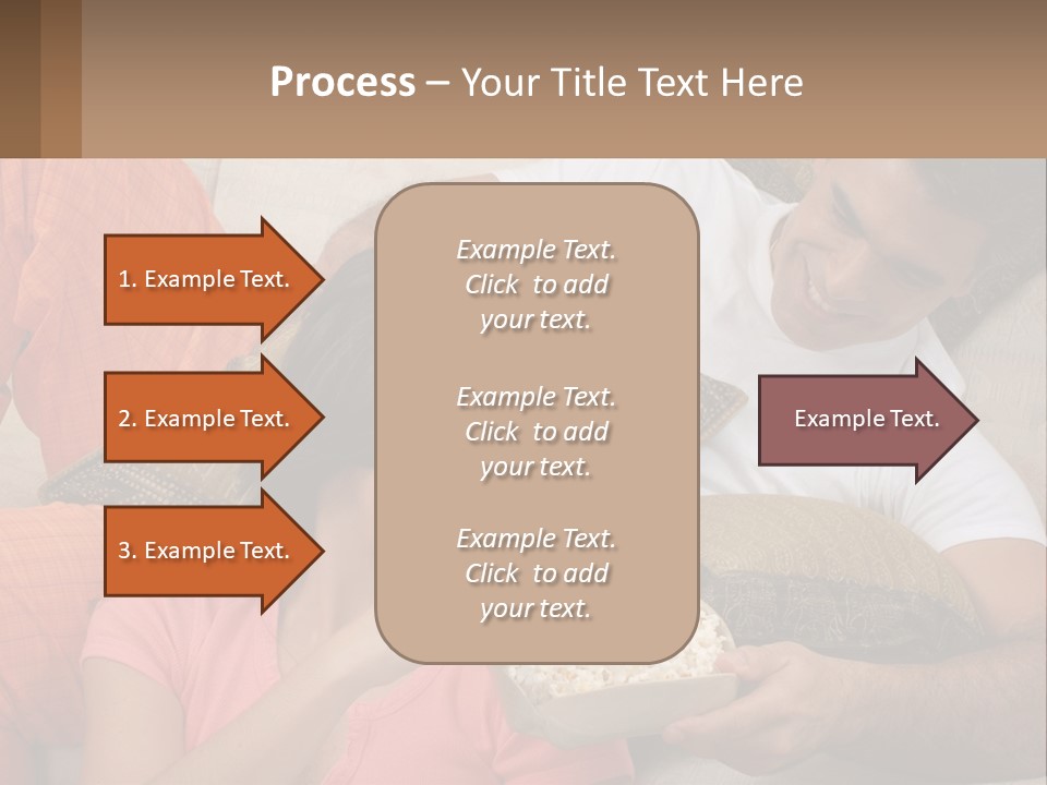 A Man And Woman Sitting On A Couch Eating Popcorn PowerPoint Template