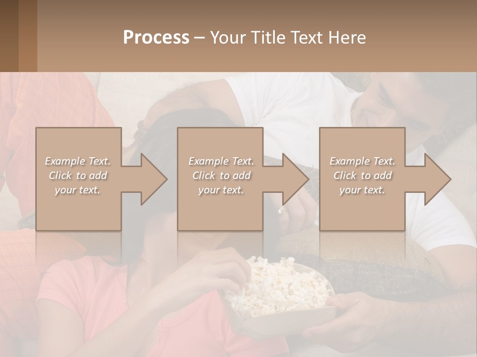 A Man And Woman Sitting On A Couch Eating Popcorn PowerPoint Template