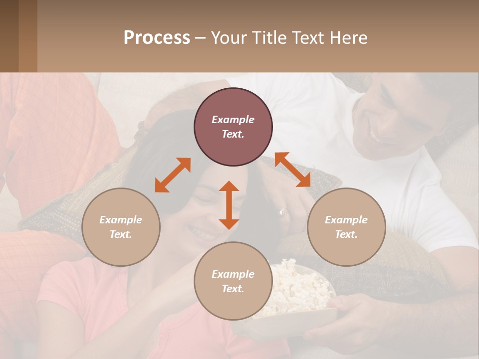 A Man And Woman Sitting On A Couch Eating Popcorn PowerPoint Template