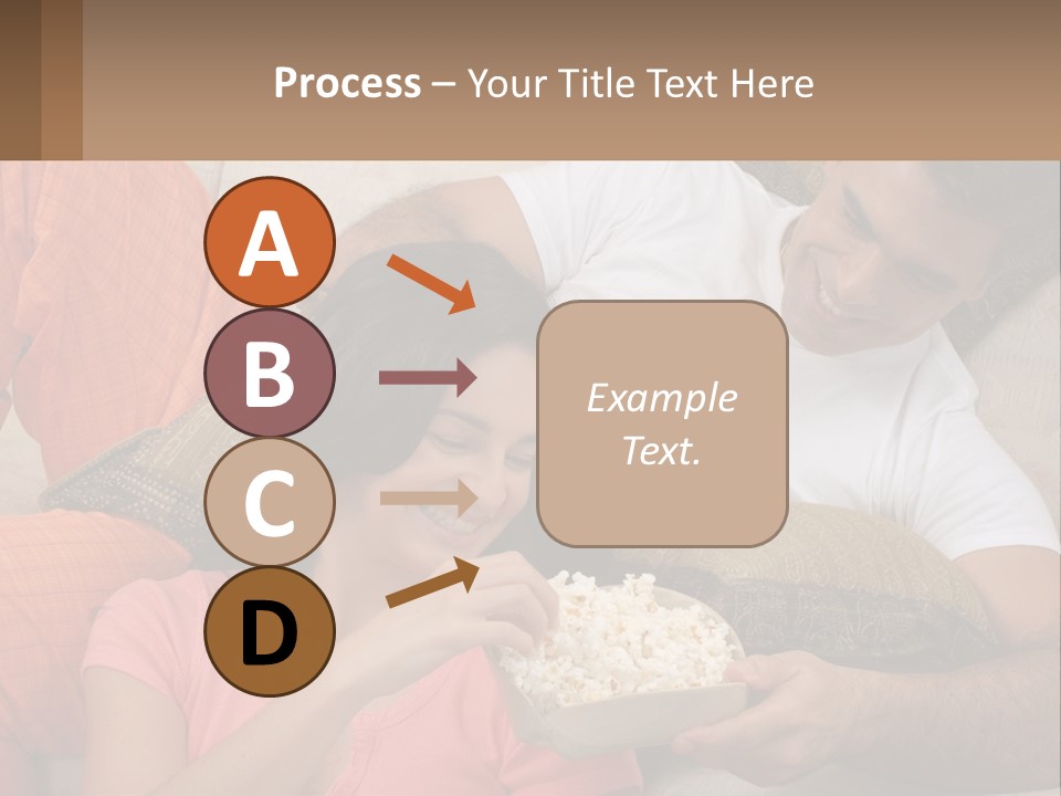 A Man And Woman Sitting On A Couch Eating Popcorn PowerPoint Template