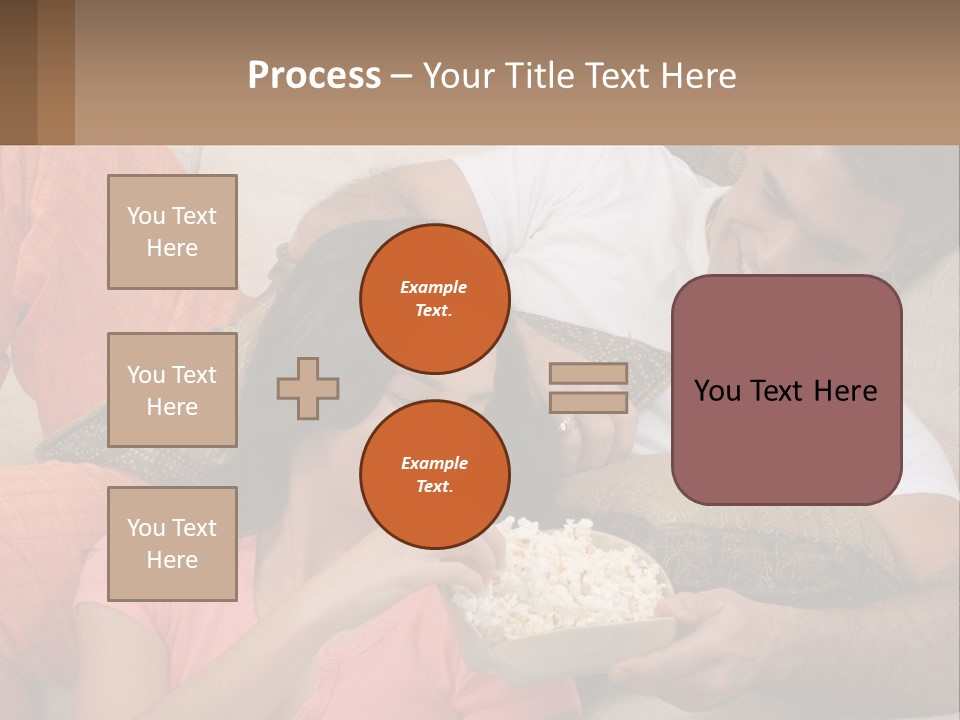 A Man And Woman Sitting On A Couch Eating Popcorn PowerPoint Template