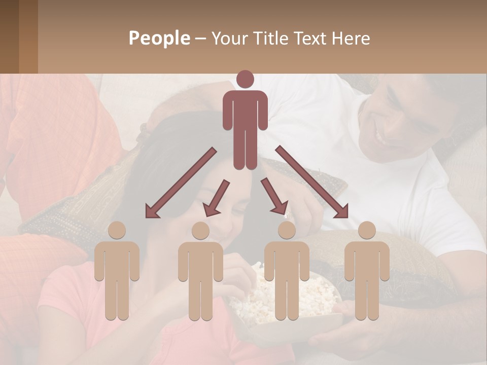 A Man And Woman Sitting On A Couch Eating Popcorn PowerPoint Template