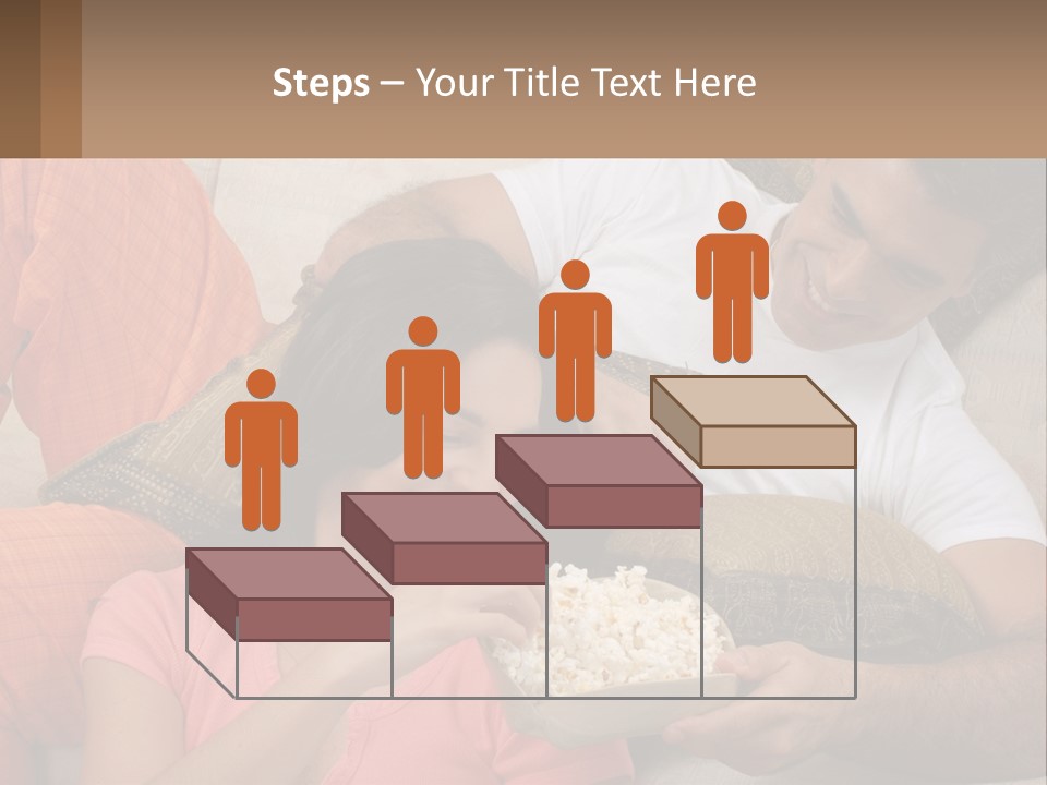 A Man And Woman Sitting On A Couch Eating Popcorn PowerPoint Template
