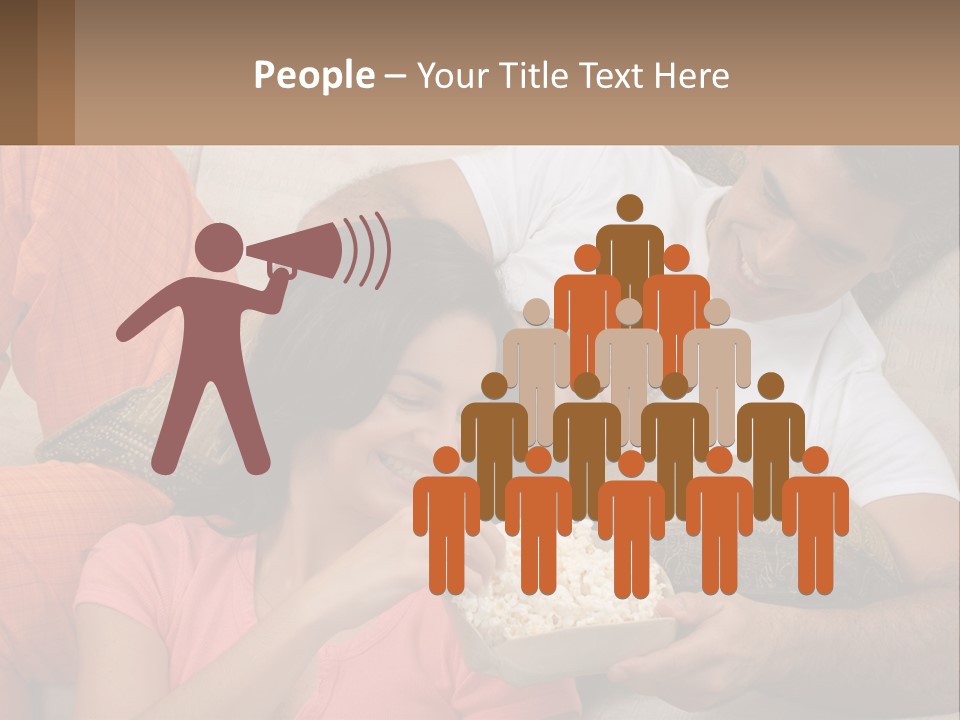 A Man And Woman Sitting On A Couch Eating Popcorn PowerPoint Template