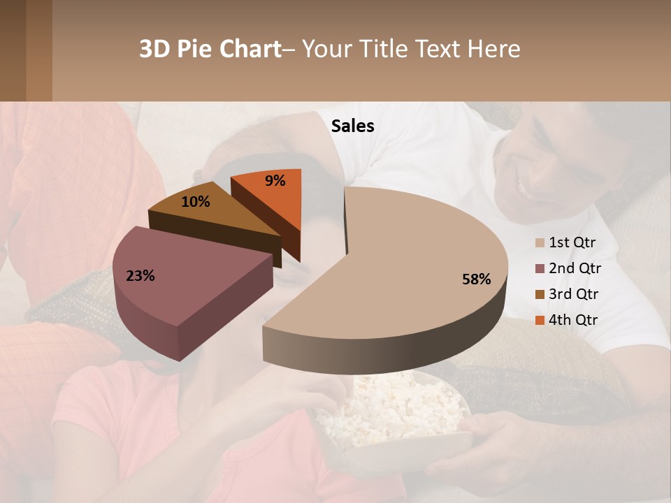 A Man And Woman Sitting On A Couch Eating Popcorn PowerPoint Template