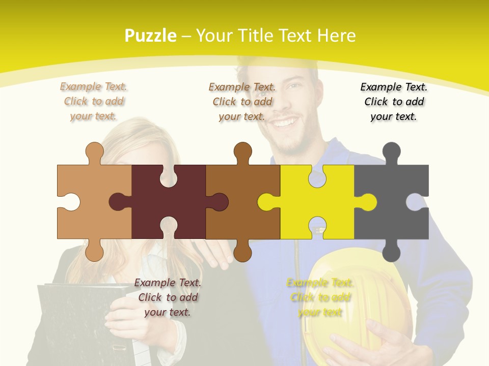 A Man And A Woman Holding A Yellow Hard Hat PowerPoint Template