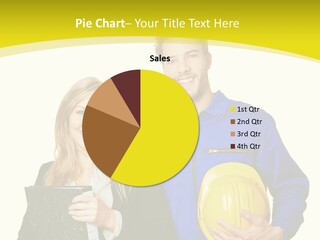 A Man And A Woman Holding A Yellow Hard Hat PowerPoint Template