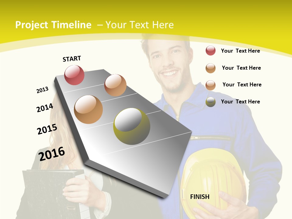 A Man And A Woman Holding A Yellow Hard Hat PowerPoint Template