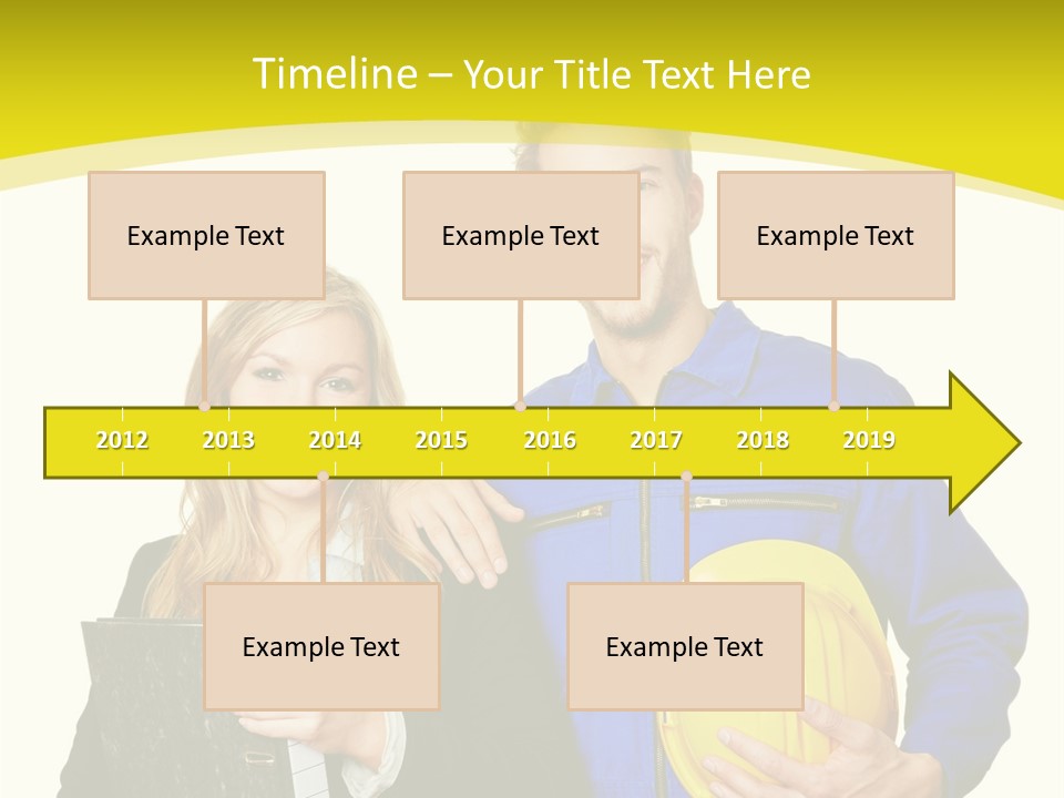 A Man And A Woman Holding A Yellow Hard Hat PowerPoint Template