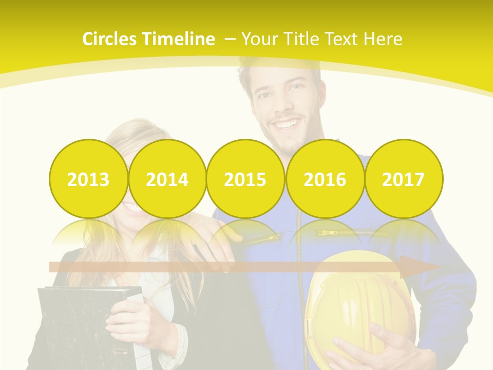 A Man And A Woman Holding A Yellow Hard Hat PowerPoint Template