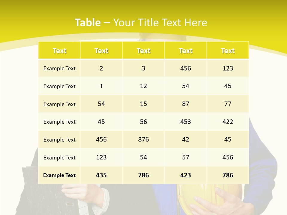 A Man And A Woman Holding A Yellow Hard Hat PowerPoint Template