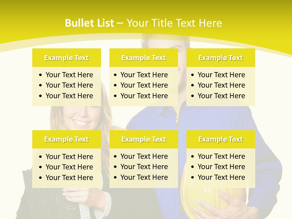 A Man And A Woman Holding A Yellow Hard Hat PowerPoint Template