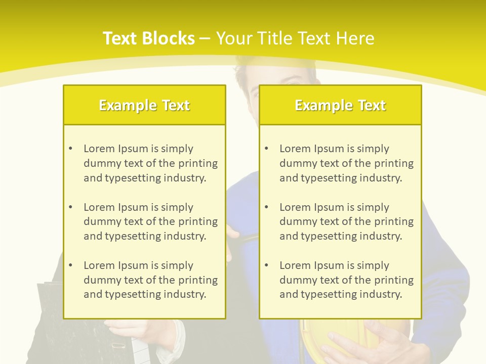 A Man And A Woman Holding A Yellow Hard Hat PowerPoint Template