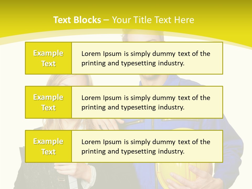 A Man And A Woman Holding A Yellow Hard Hat PowerPoint Template