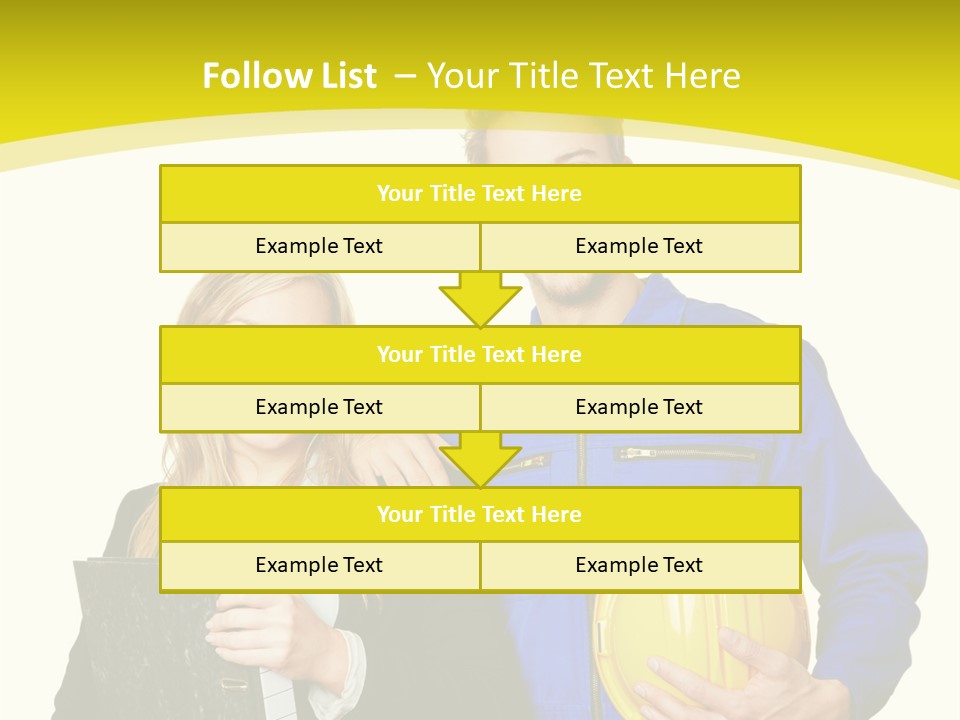 A Man And A Woman Holding A Yellow Hard Hat PowerPoint Template