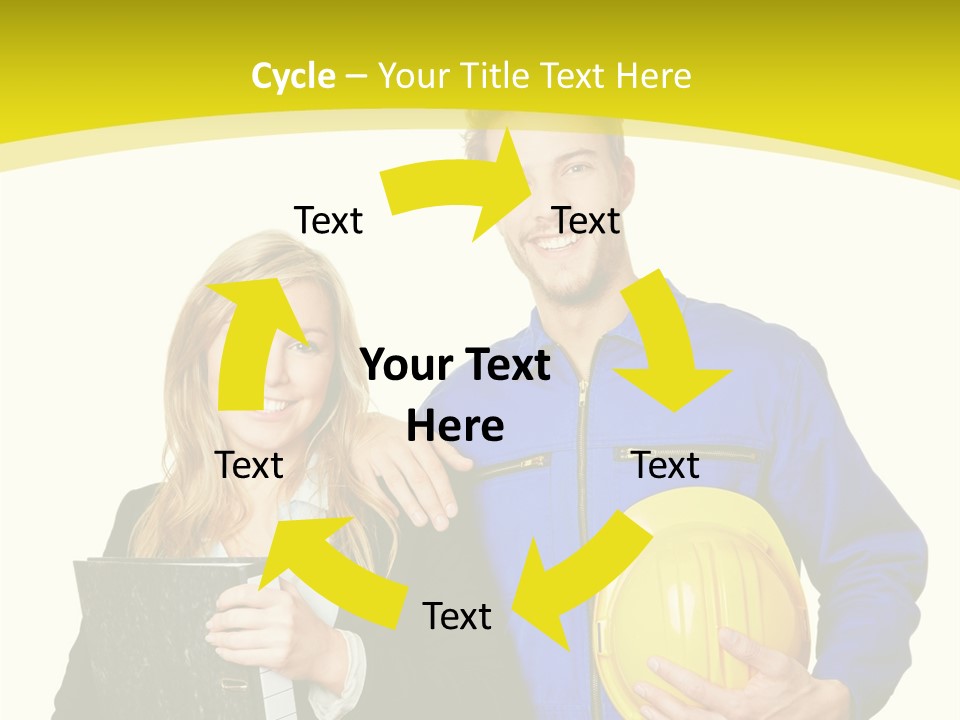 A Man And A Woman Holding A Yellow Hard Hat PowerPoint Template