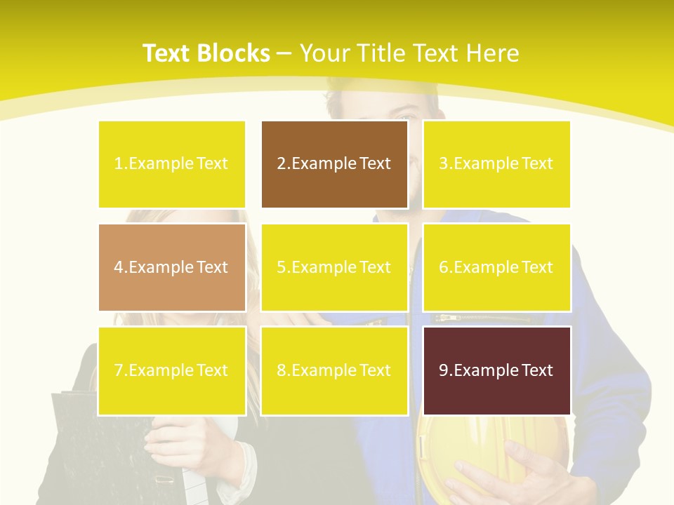 A Man And A Woman Holding A Yellow Hard Hat PowerPoint Template