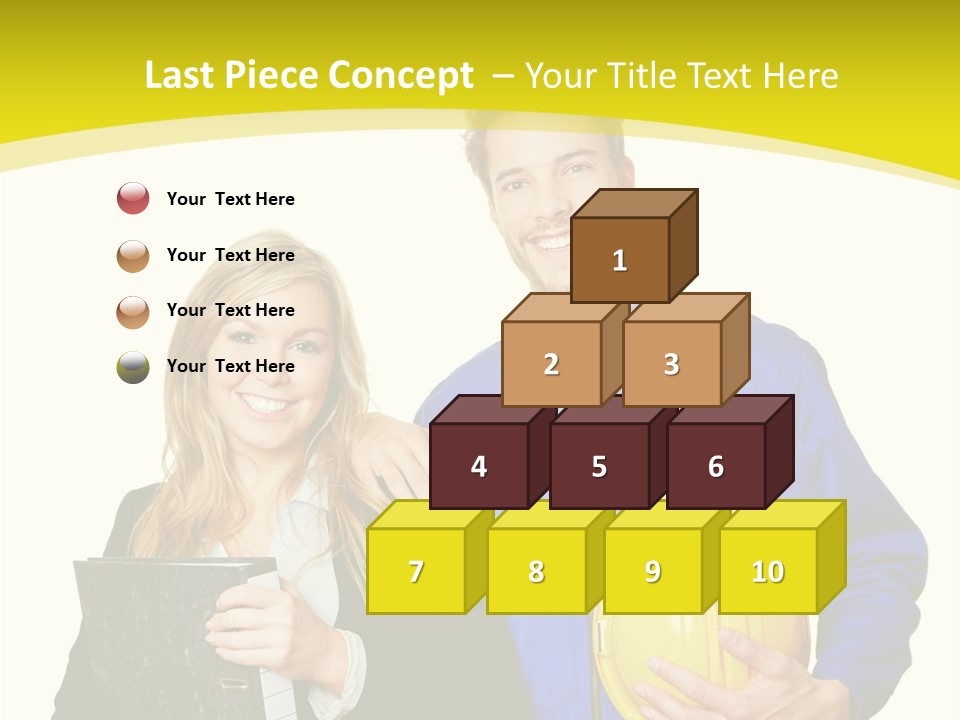 A Man And A Woman Holding A Yellow Hard Hat PowerPoint Template